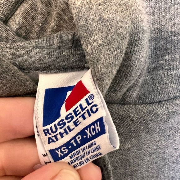 Russell Athletic Claire Heather Grey Crop Hoodie - Picture 5 of 5